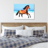 Wildes Pferd Galloping am Strand Leinwanddruck (Insitu (Schlafzimmer))