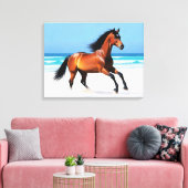 Wildes Pferd Galloping am Strand Leinwanddruck (Insitu (Wohnzimmer))
