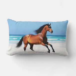 Wildes Pferd Galloping am Strand Lendenkissen
