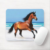Wildes Pferd Galloping am Strand Mousepad (Mit Mouse)