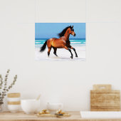 Wildes Pferd Galloping am Strand Poster (Küche)