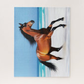 Wildes Pferd Galloping am Strand Puzzle (Vertikal)