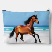 Wildes Pferd Galloping am Strand Zubehörtasche (Rückseite)