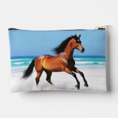 Wildes Pferd Galloping am Strand Zubehörtasche (Rückseite)