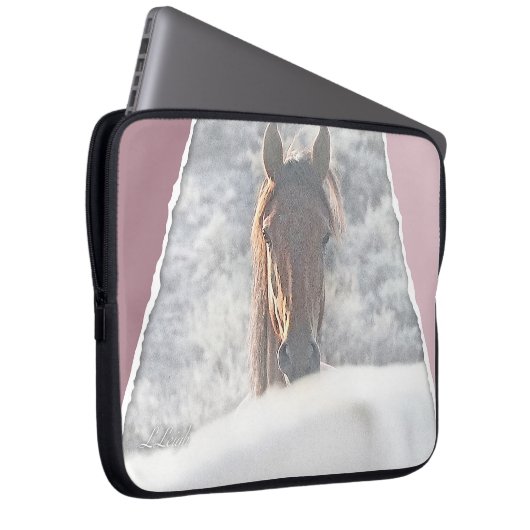 Wildes Pferd "Ich sehe dich" Computerärmel Laptopschutzhülle (Vorne Rechts)