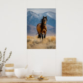 Wildes Pferd im Gebirge Poster (Küche)