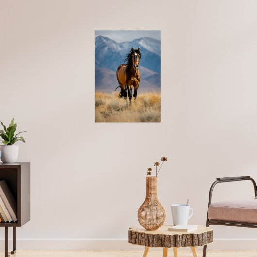 Wildes Pferd im Gebirge Poster (Wohnzimmer 3)