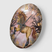 Wildes Pferd in der Wald-Wall-Uhr Große Wanduhr (Winkel)