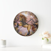 Wildes Pferd in der Wald-Wall-Uhr Große Wanduhr (Zuhause)
