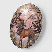 Wildes Pferd in der Wald-Wall-Uhr Große Wanduhr (Winkel)
