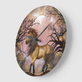 Wildes Pferd in der Wald-Wall-Uhr Große Wanduhr (Winkel)