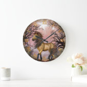 Wildes Pferd in der Wald-Wall-Uhr Große Wanduhr (Zuhause)