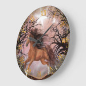 Wildes Pferd in der Wald-Wall-Uhr Große Wanduhr (Winkel)