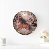 Wildes Pferd in der Wald-Wall-Uhr Große Wanduhr (Zuhause)