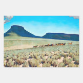 "Wildes Pferd Land" von Maynard Dixon Geschenkpapier Set (Vorderseite)