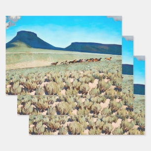 "Wildes Pferd Land" von Maynard Dixon Geschenkpapier Set