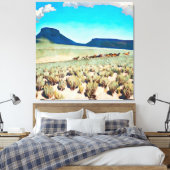 "Wildes Pferd Land" von Maynard Dixon Leinwanddruck (Insitu (Schlafzimmer))