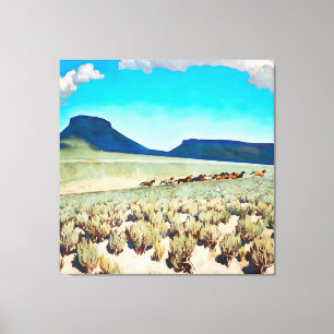 "Wildes Pferd Land" von Maynard Dixon Leinwanddruck