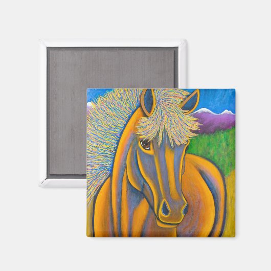 Wildes Pferd Magnet (Vorderseite/Rückseite)