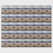 Wildes Pferd: Nevada Winterlandschaft. Geschenkpapier (Flach)