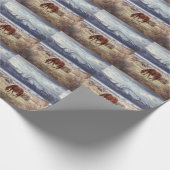 Wildes Pferd: Nevada Winterlandschaft. Geschenkpapier (Ecke)