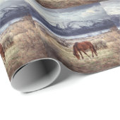 Wildes Pferd: Nevada Winterlandschaft. Geschenkpapier (Rolleneckpunkt)
