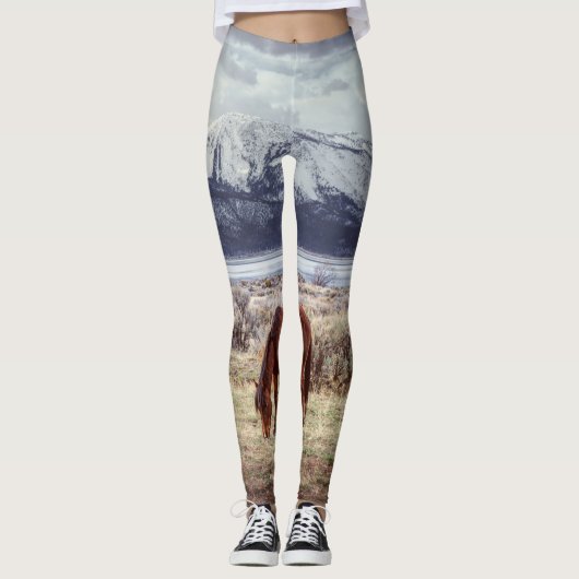 Wildes Pferd: Nevada Winterlandschaft. Leggings (Vorderseite)