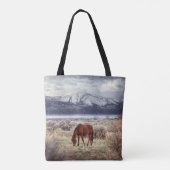 Wildes Pferd: Nevada Winterlandschaft. Tasche (Rückseite)