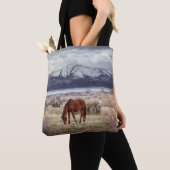 Wildes Pferd: Nevada Winterlandschaft. Tasche (Von Nahem)