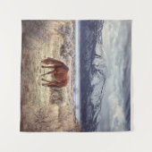 Wildes Pferd: Nevada Winterlandschaft. Wandteppich (Vorderseite (Horizontal))
