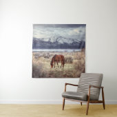 Wildes Pferd: Nevada Winterlandschaft. Wandteppich (Beispiel)