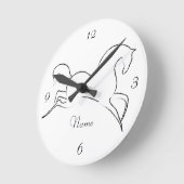 Wildes Pferd Thunder_Cove Runde Wanduhr (Winkel)