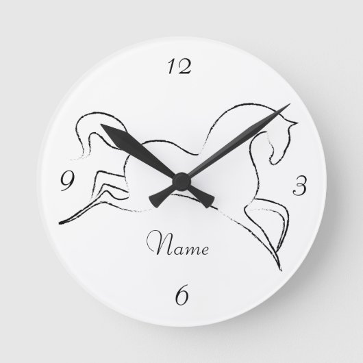 Wildes Pferd Thunder_Cove Runde Wanduhr (Vorderseite)