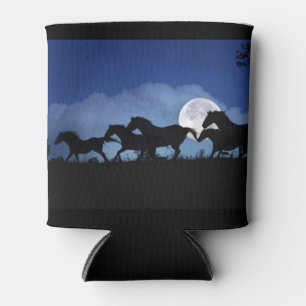 Wildes Pferd und Mond Gemütlicher Cup Dosenkühler