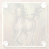 Wildes Pferd und warme Farben Glasuntersetzer (Rückseite)