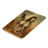 Wildes Pferd und warme Farben Magnet (Linke Seite)