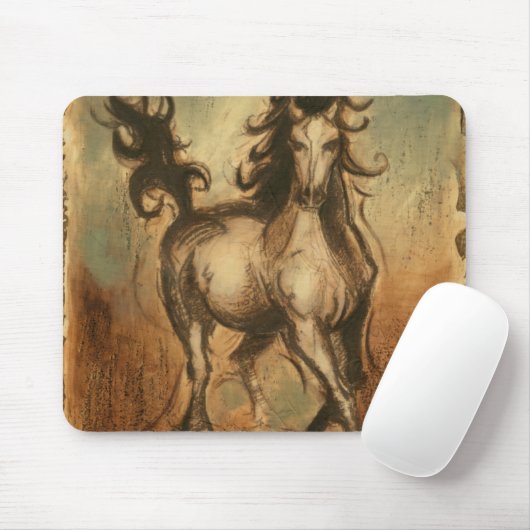 Wildes Pferd und warme Farben Mousepad (Mit Mouse)
