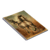 Wildes Pferd und warme Farben Notizblock (Rechte Seite)