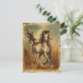 Wildes Pferd und warme Farben Postkarte (Stehend Vorderseite)