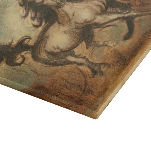 Wildes Pferd und warme Farben Schneidebrett (Ecke)