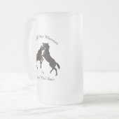 Wildes PferdeKrieger für Sand-Waschbecken Mattglas Bierglas (Vorderseite Links)