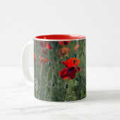 Wildes Poppies-Feld  Zweifarbige Tasse (Vorderseite Links)