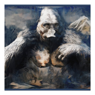Wildes Primat - Afrikanischer Gorilla Fotodruck