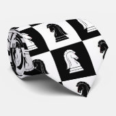 Wildes Ritter-Schachbrett-schwarze u. weiße Krawatte (Gerollt)