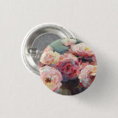 Wildes Rosa-Rosen Button (Vorne & Hinten)