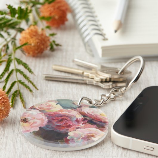 Wildes Rosa-Rosen Schlüsselanhänger (Vorderseite rechts)