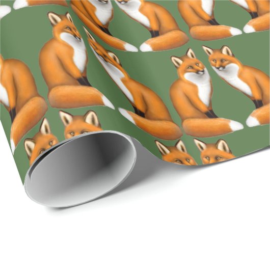 Wildes roter Fox-Packpapier Geschenkpapier (Rolleneckpunkt)