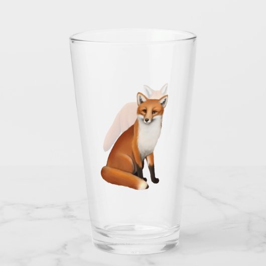 Wildes roter Fox-Trommel-Glas Glas (Rückseite)