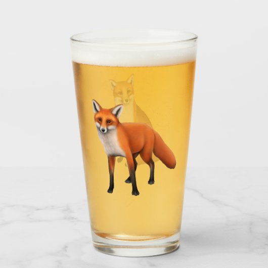 Wildes roter Fox-Trommel-Glas Glas (Vorne (Gefüllt))
