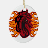Wildes rotes Mustangpferd Keramik Ornament (Rechts)